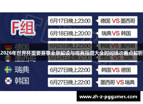 2026年世界杯重要赛事全景解读与观赛指南大全时间场次看点解析 2026年世界杯重要赛事全景解读与观赛指南大全时间场次看点解析